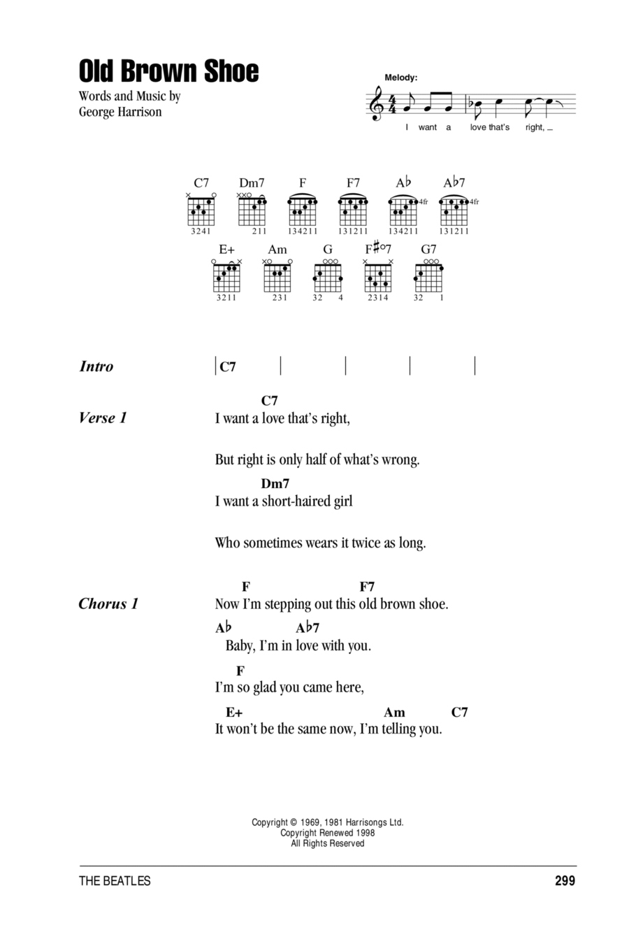 Old Brown Shoe Acoustic Guitar scores gallery preview page 1