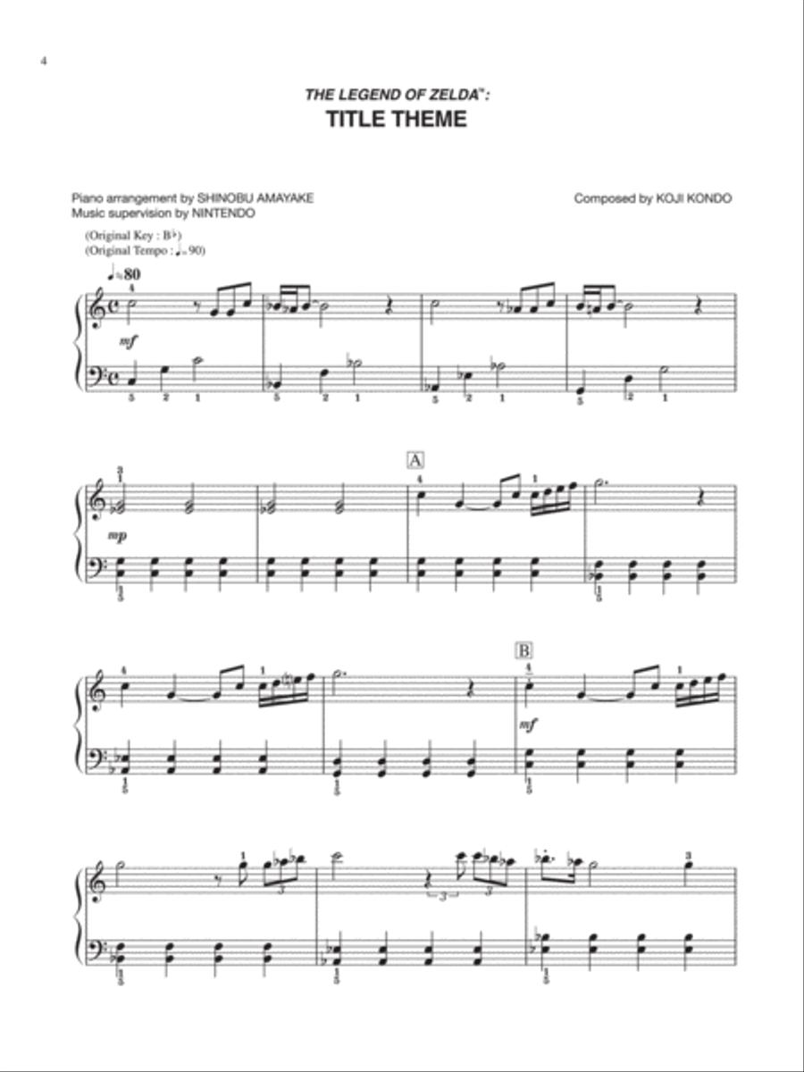 The Legend of Zelda™ Title Theme Easy Piano scores gallery preview page 1