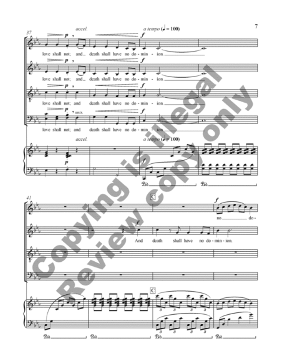 And Death Shall Have No Dominion 4-Part scores gallery preview page 22