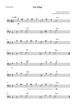 Fur Elise (for beginners - solo trombone)