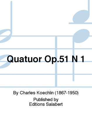 Book cover for Quatuor Op.51 N 1