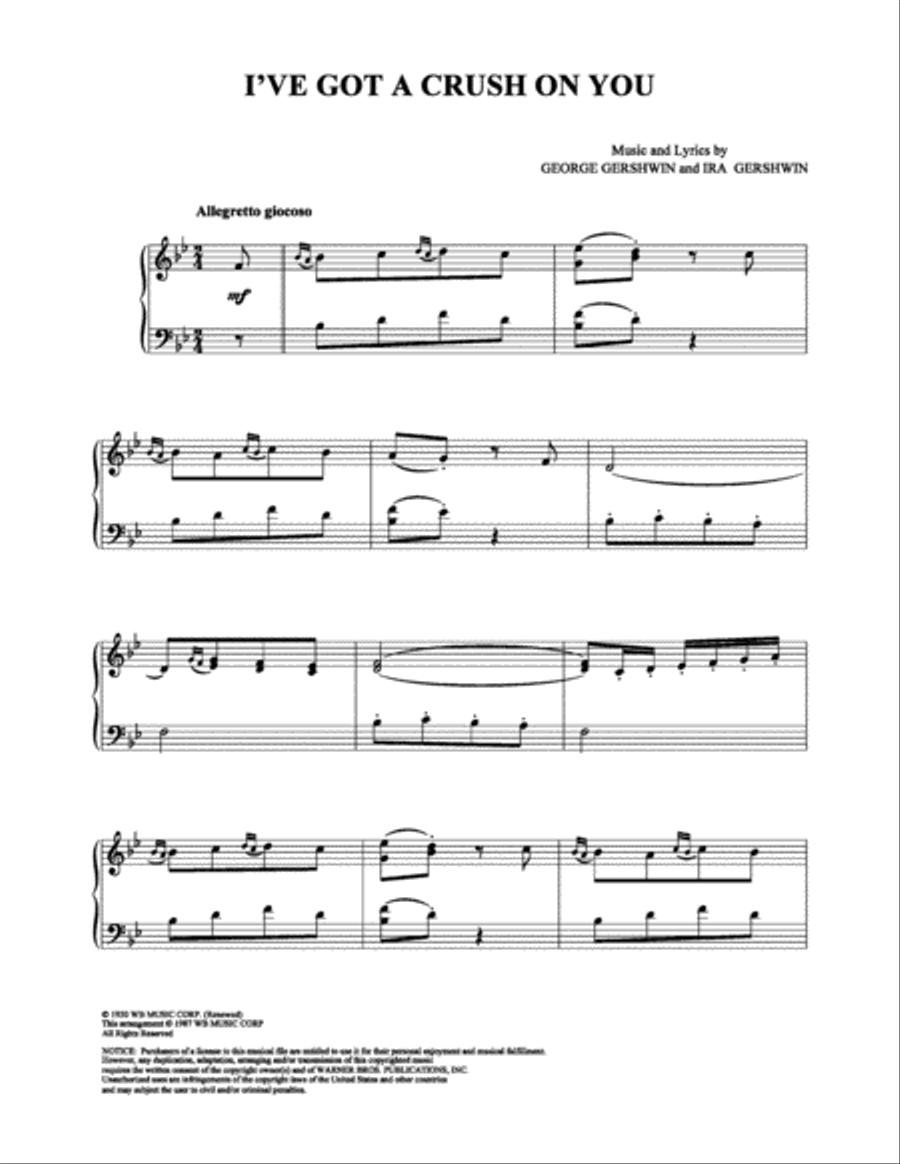 I've Got a Crush on You Piano Solo scores gallery preview page 1