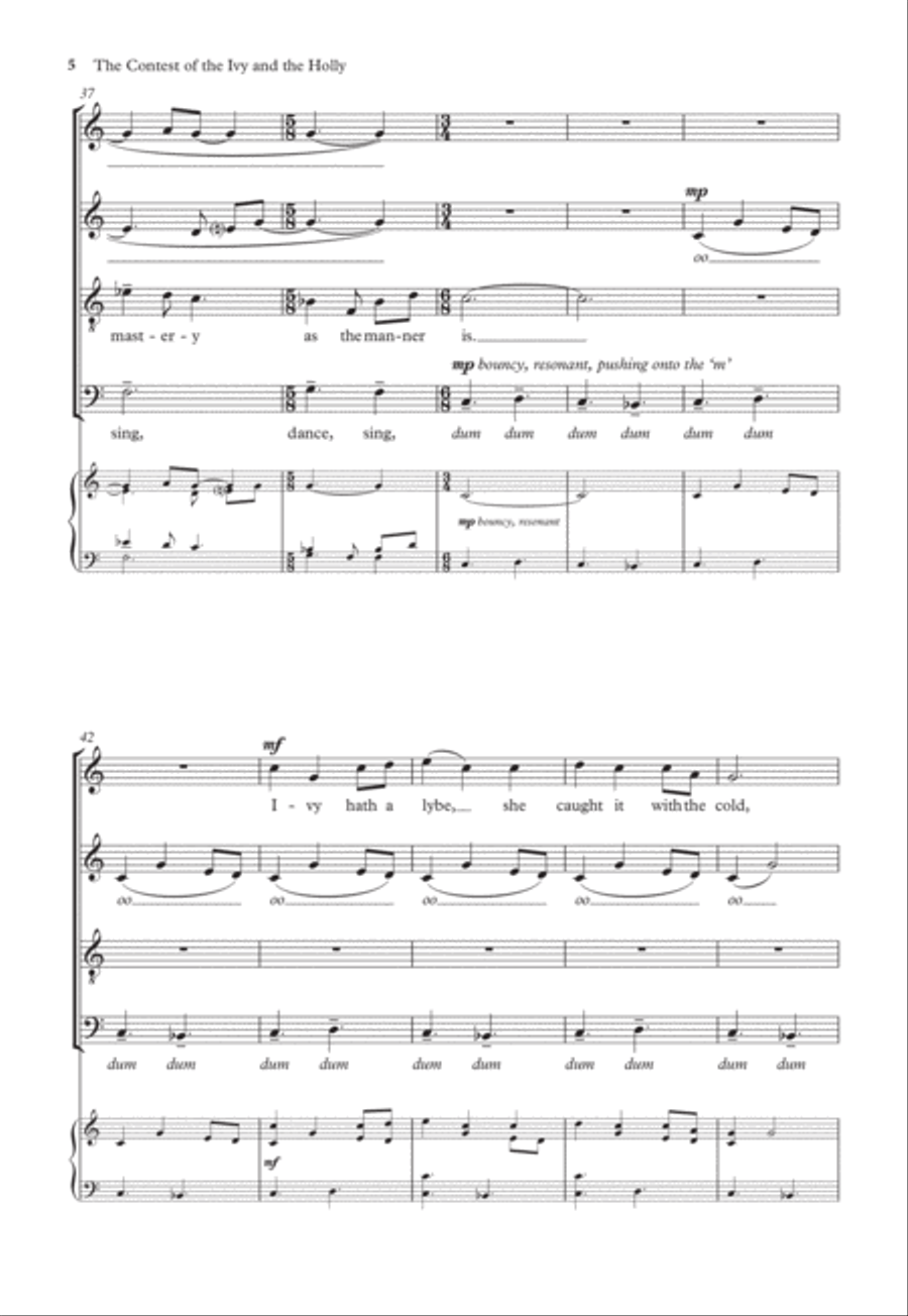 The Contest of the Ivy and the Holly 4-Part scores gallery preview page 5