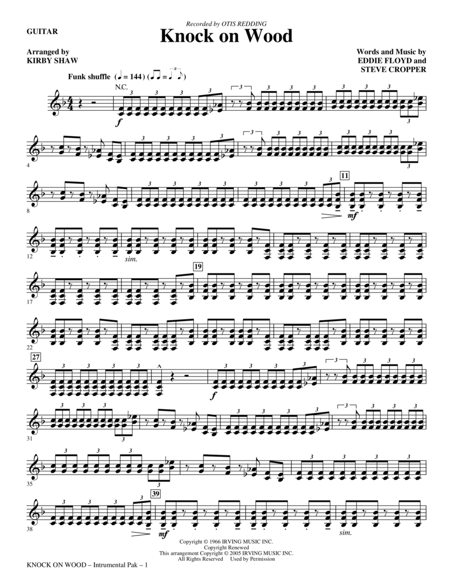 Knock On Wood - Guitar Knock On Wood - Guitar Choir scores gallery preview page 1