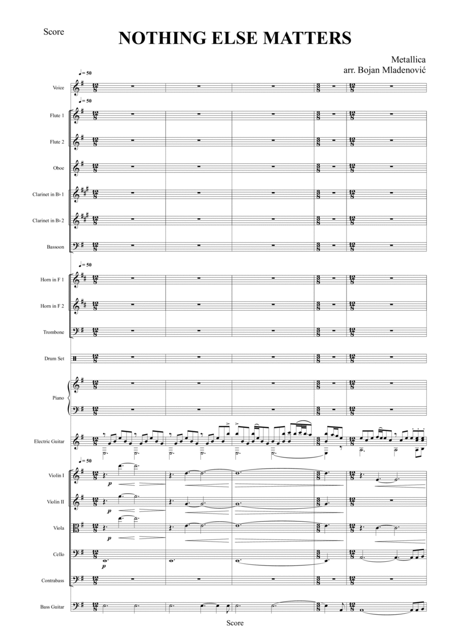Nothing Else Matters Full Orchestra scores gallery preview page 1