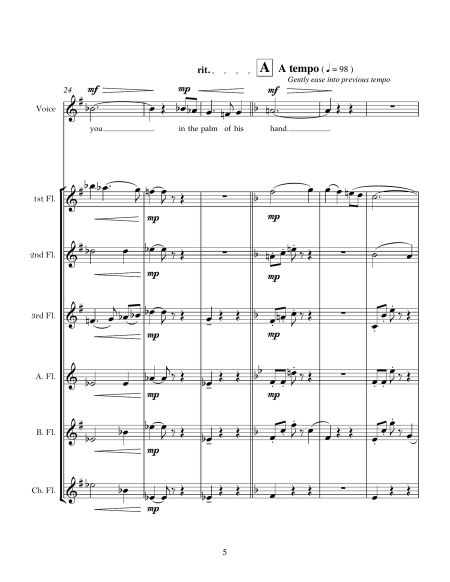 An Irish Blessing (for flute choir & voice) Flute Choir scores gallery preview page 5
