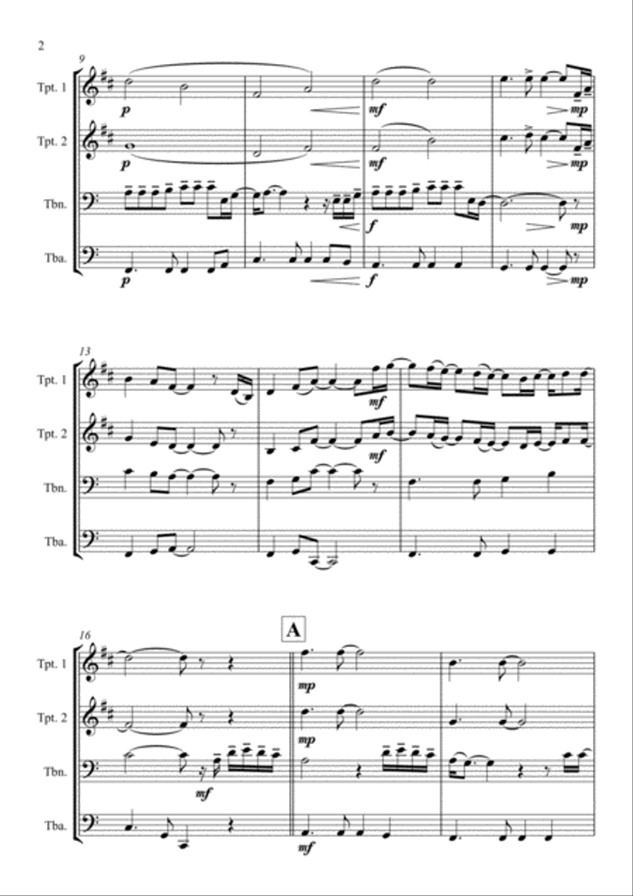Always Remember Us This Way Brass Ensemble scores gallery preview page 4