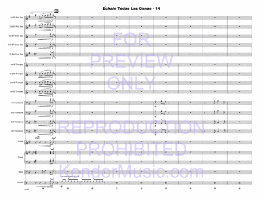 Echale Todas Las Ganas (Give It All You Got) Jazz Ensemble scores gallery preview page 15