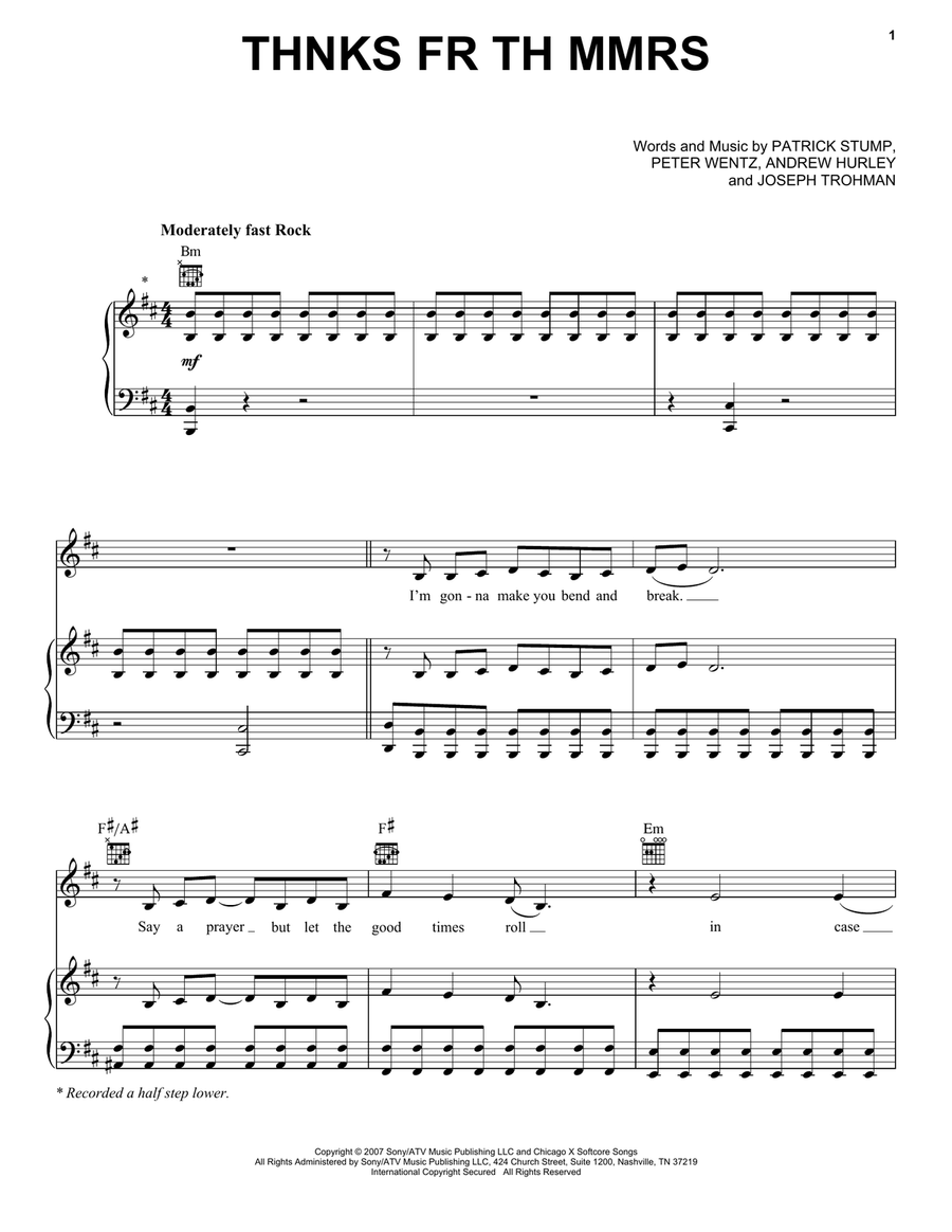 Thnks Fr Th Mmrs Acoustic Guitar scores gallery preview page 1