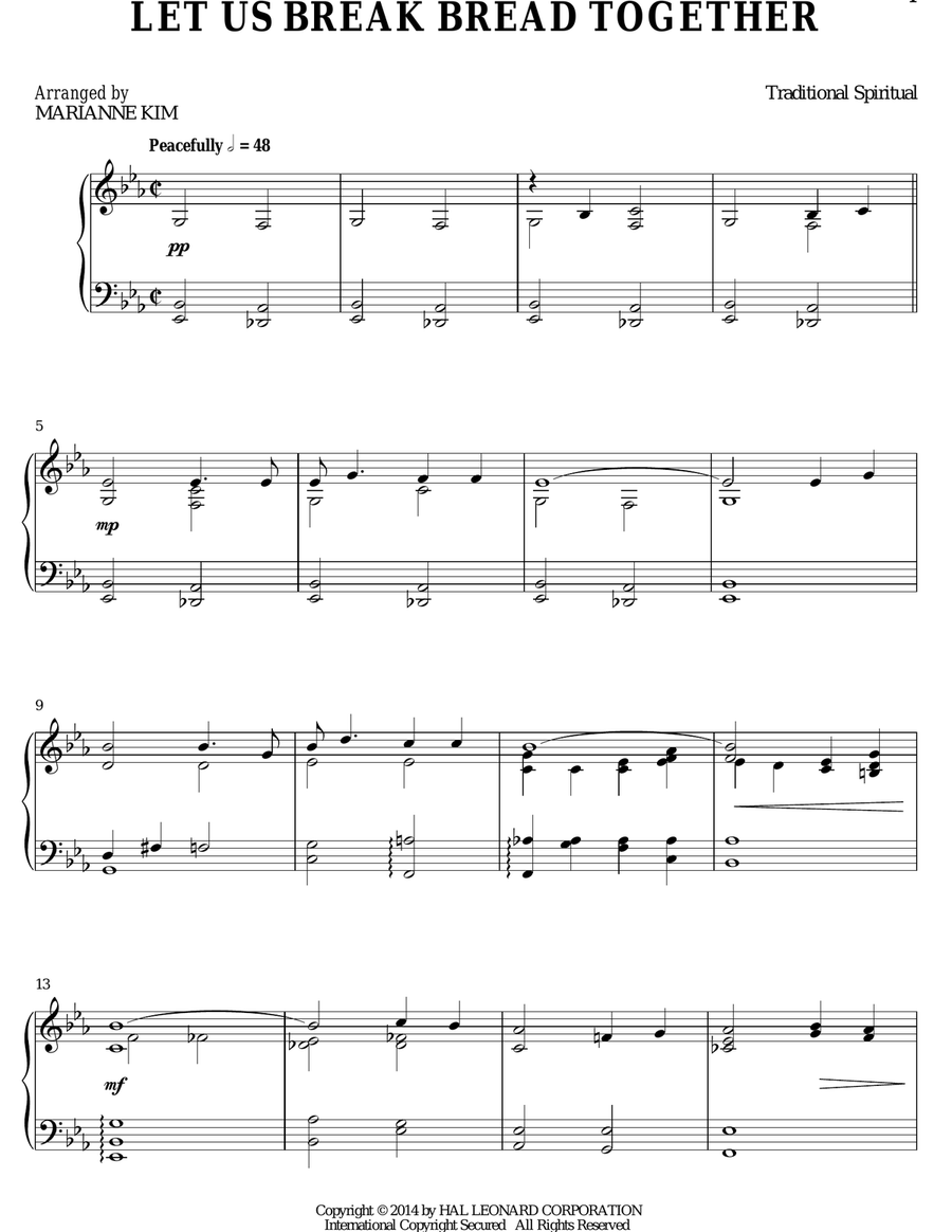 Let Us Break Bread Together Piano Solo scores gallery preview page 1