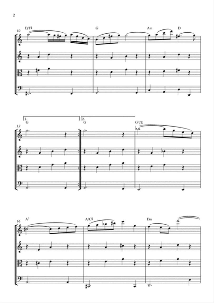 Arioso (From Cantata 156 - Sinfonia) String Quartet scores gallery preview page 2