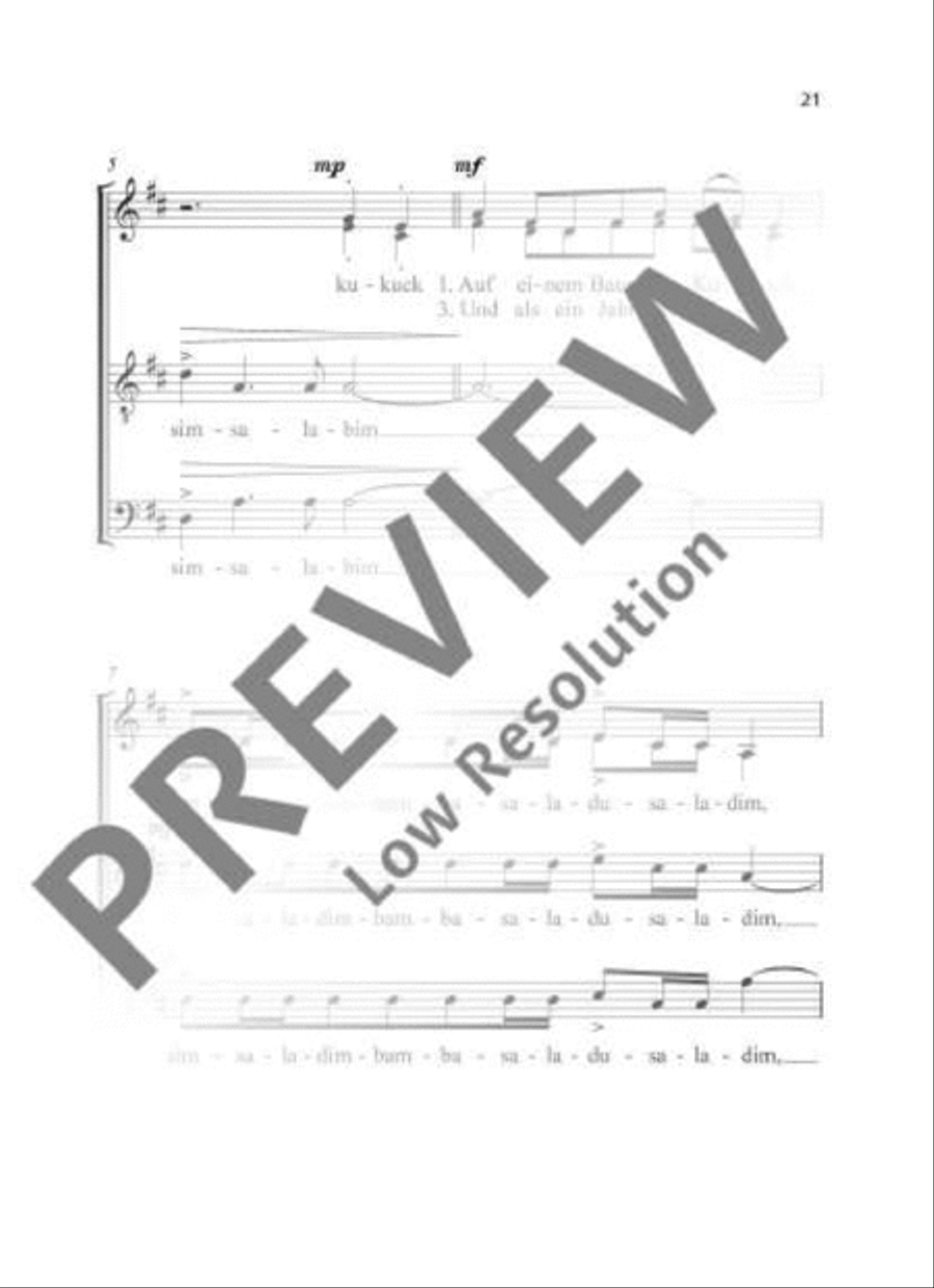 Auf einem Baum ein Kuckuck 4-Part scores gallery preview page 3