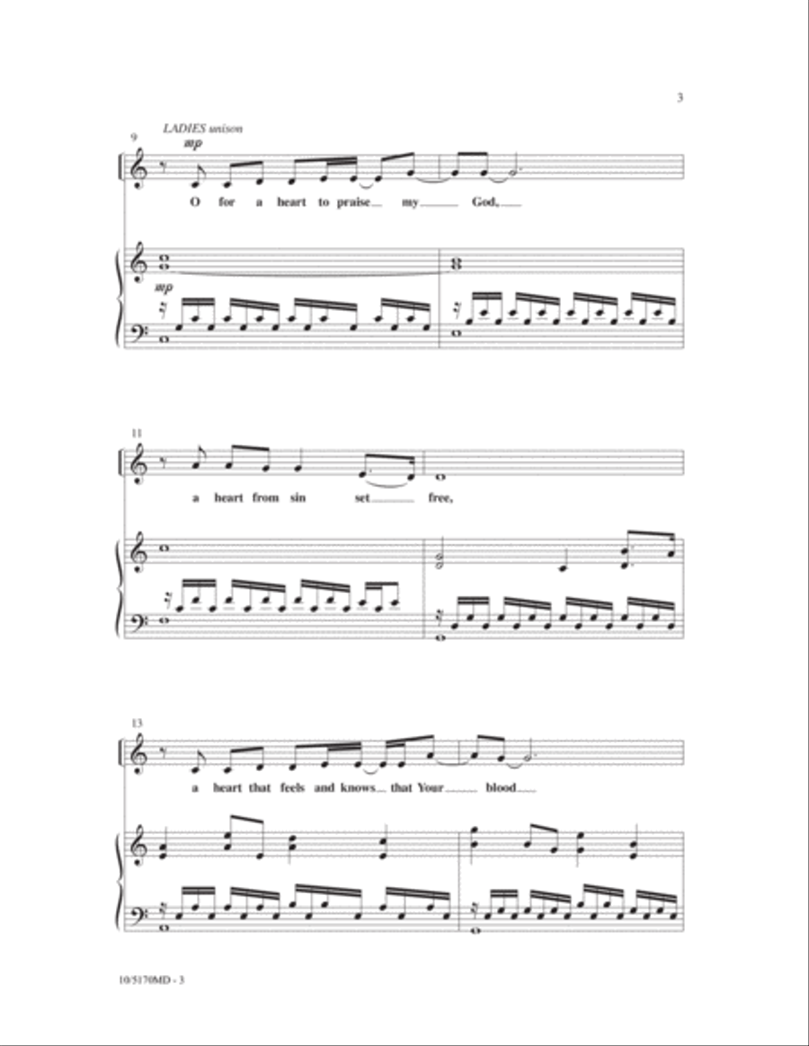 O for a Heart to Praise My God 4-Part scores gallery preview page 3