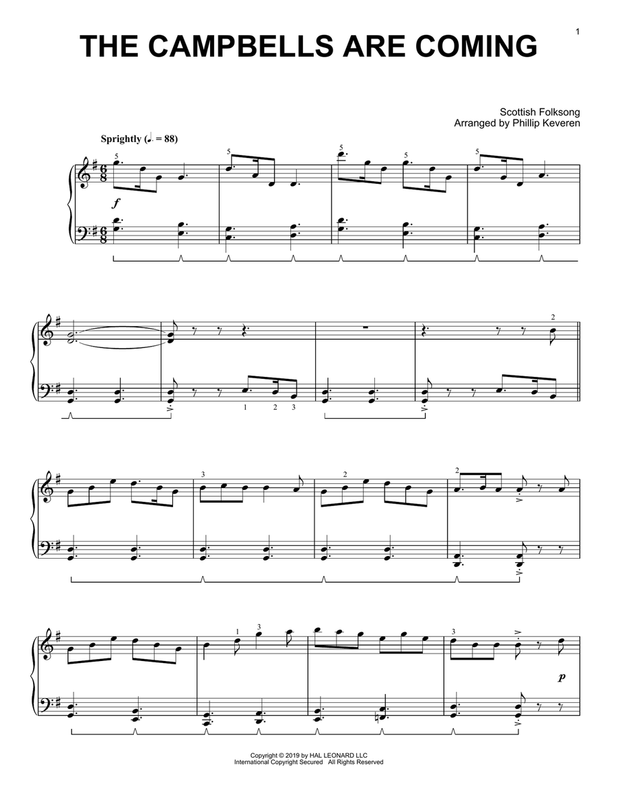 The Campbells Are Coming (arr. Phillip Keveren) Piano Solo scores gallery preview page 1