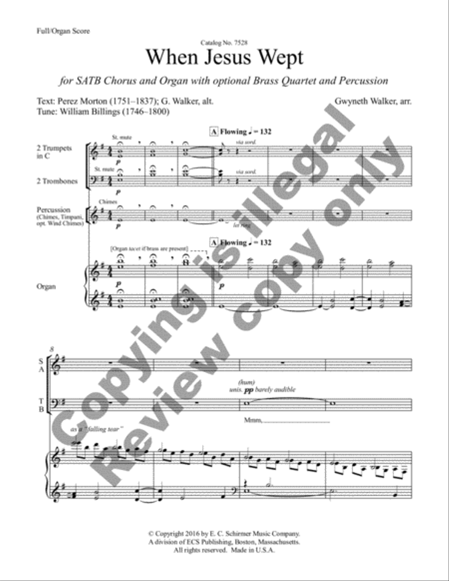 When Jesus Wept (Full/Organ Score) Choir scores gallery preview page 3