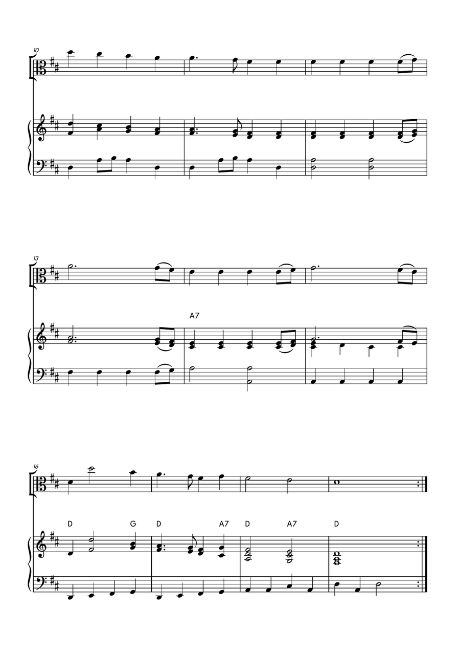 Joy to the World for Viola with Piano Accompaniment Viola scores gallery preview page 2