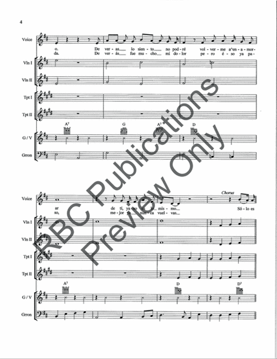 Demasiado Tarde Mariachi (Score) Voice scores gallery preview page 6
