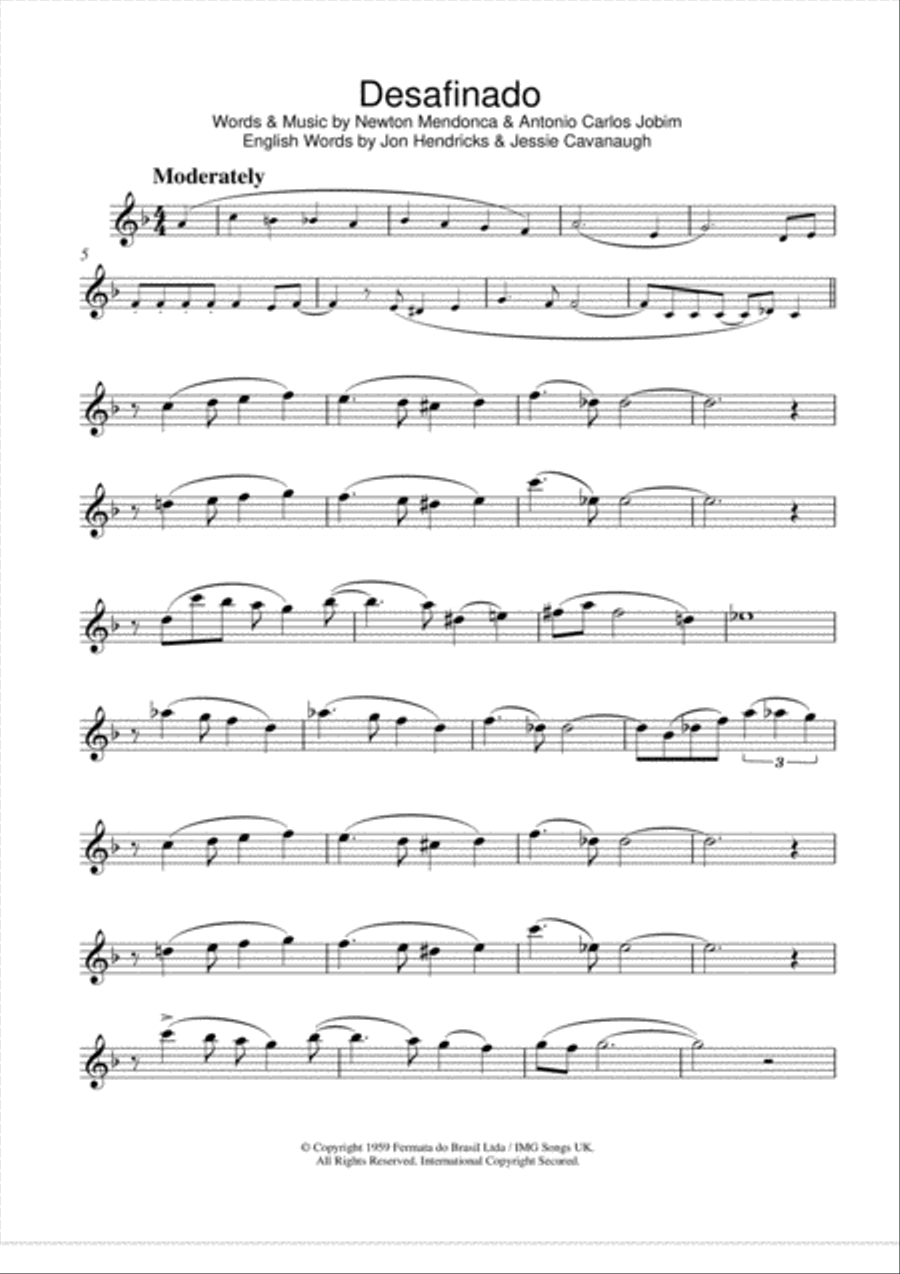 Desafinado (Slightly Out Of Tune) Flute Solo scores gallery preview page 1