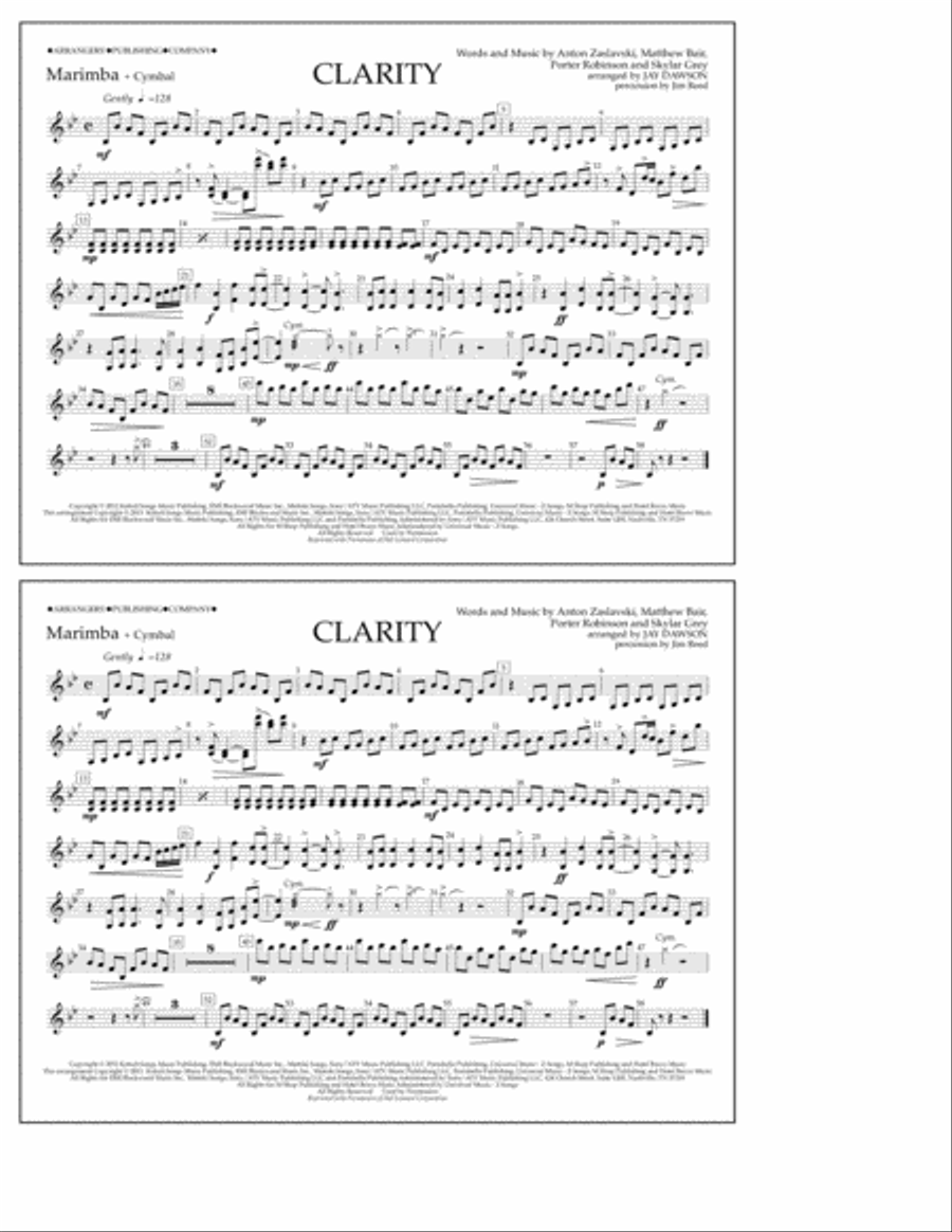 Clarity - Marimba Marching Band scores gallery preview page 1