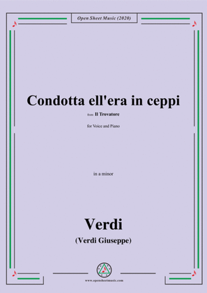 Verdi-Condotta ell'era in ceppi,in a minor,for Voice and Piano