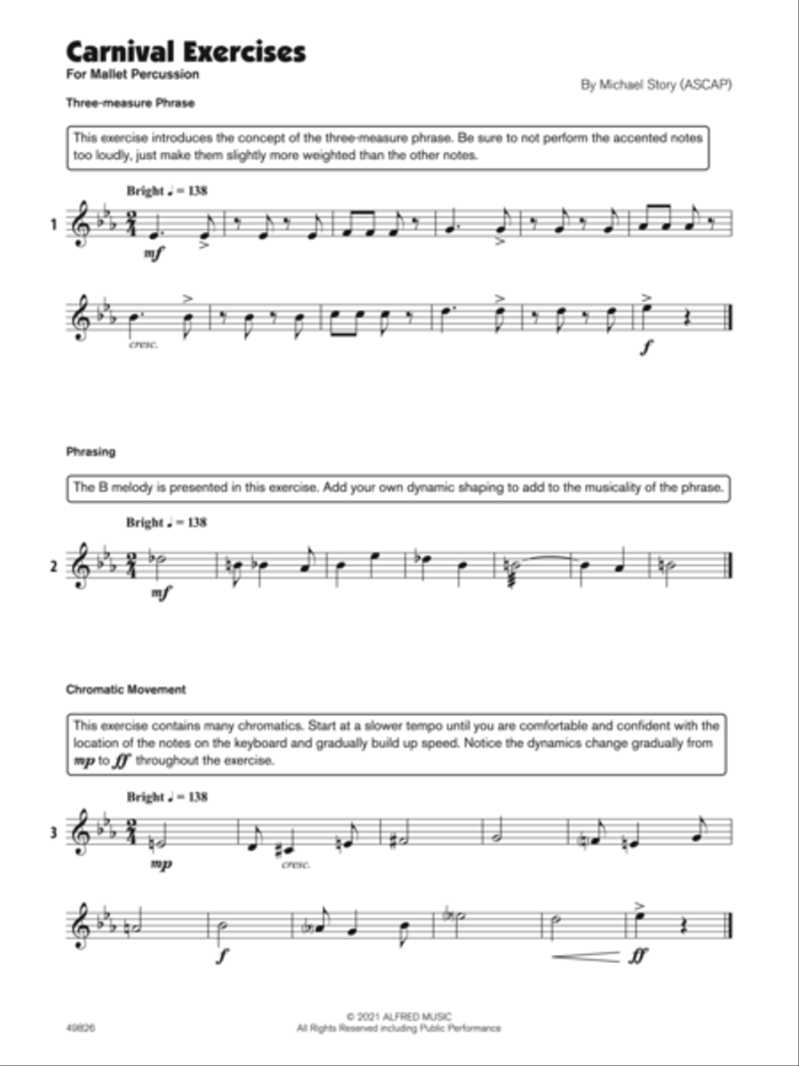 Carnival (Sound Innovations Soloist, Mallets) Small Ensemble scores gallery preview page 3