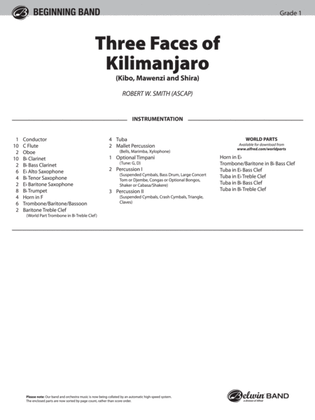 Three Faces of Kilimanjaro (Kibo, Mawenzi, and Shira): Score