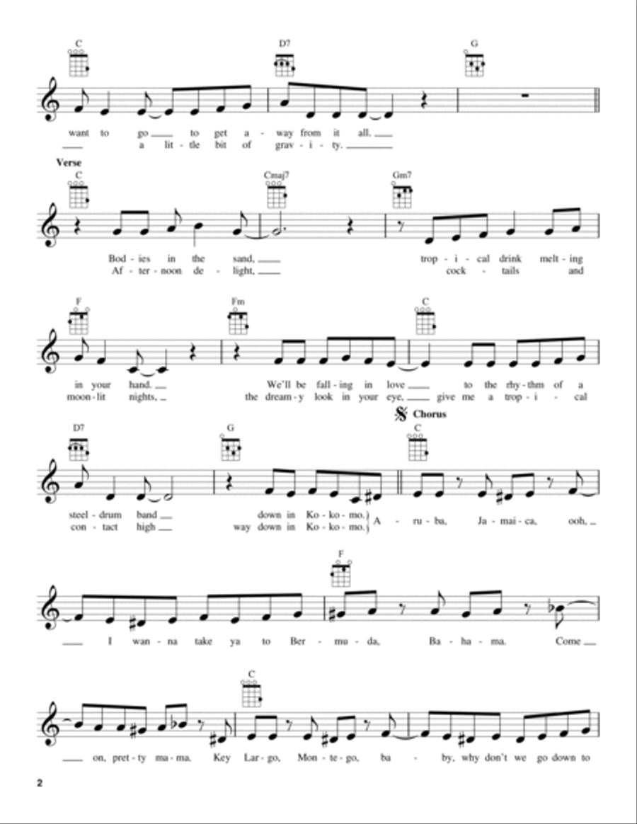 Kokomo Kokomo Ukulele scores gallery preview page 2