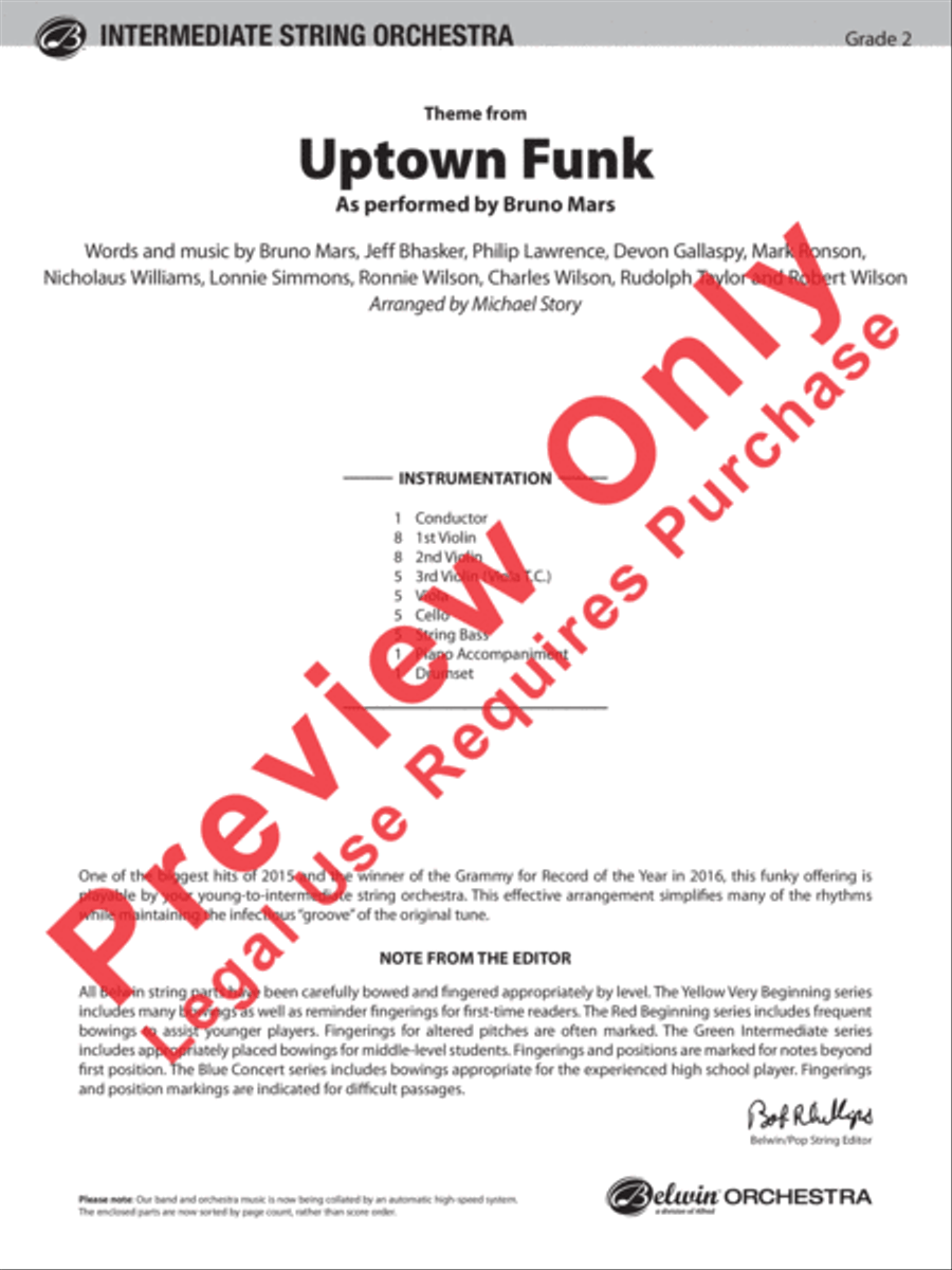 Uptown Funk, Theme from String Orchestra scores gallery preview page 2