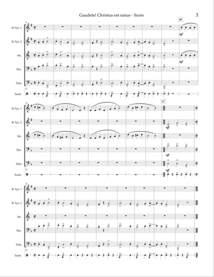Gaudete, Christus est natus - brass quintet Brass Quintet scores gallery preview page 5