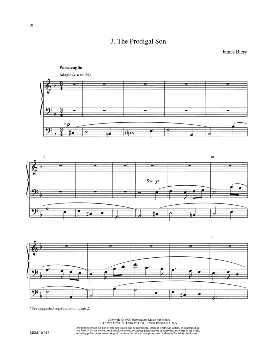 The Prodigal Son: The King of Love My Shepherd Is Organ scores gallery preview page 1