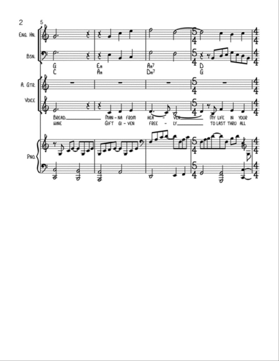 Come To My Table Piano, Vocal, Guitar scores gallery preview page 2