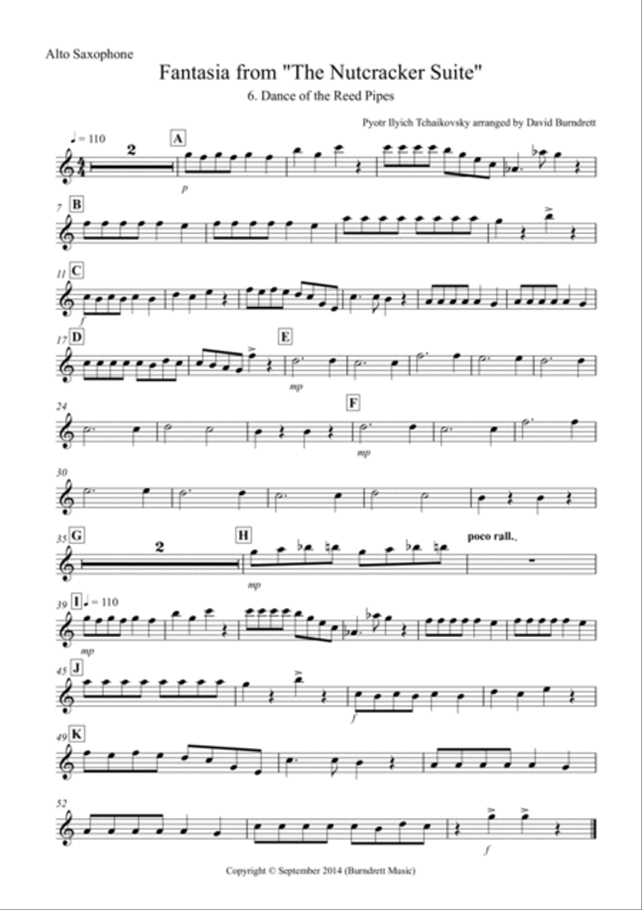 Dance of the Reed Pipes (Fantasia from Nutcracker) for Saxophone Quartet Dance of the Reed Pipes (Fantasia from Nutcracker) for Saxophone Quartet Saxophone Quartet scores gallery preview page 5