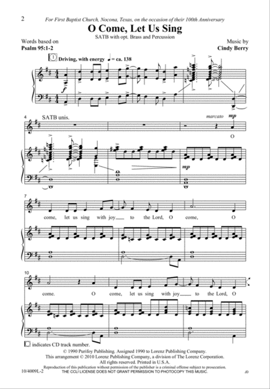 O Come, Let Us Sing O Come, Let Us Sing 4-Part scores gallery preview page 3