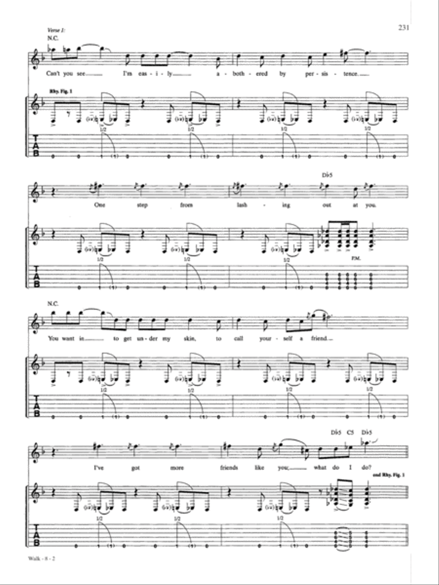 Walk Guitar Tablature scores gallery preview page 2