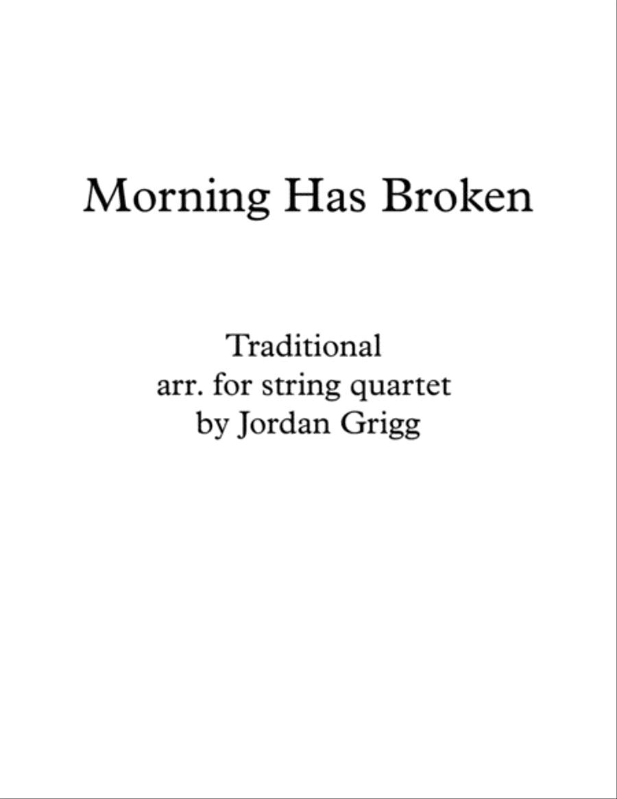 Morning Has Broken (String Quartet) String Quartet scores gallery preview page 1