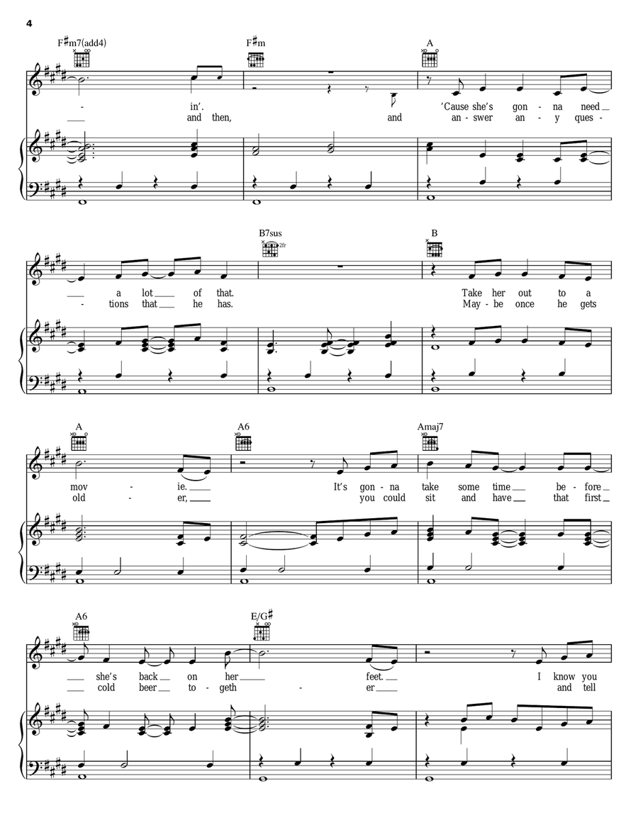 If Something Should Happen Piano, Vocal, Guitar scores gallery preview page 4