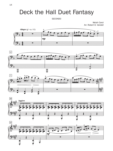 Christmas Fantasy Duets by Robert D. Vandall Piano Solo - Sheet Music