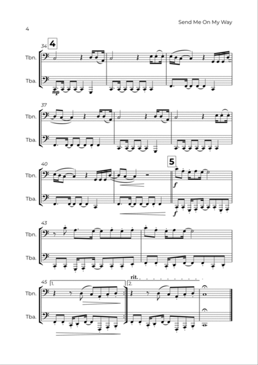 Send Me On My Way Send Me On My Way Brass Duet scores gallery preview page 4