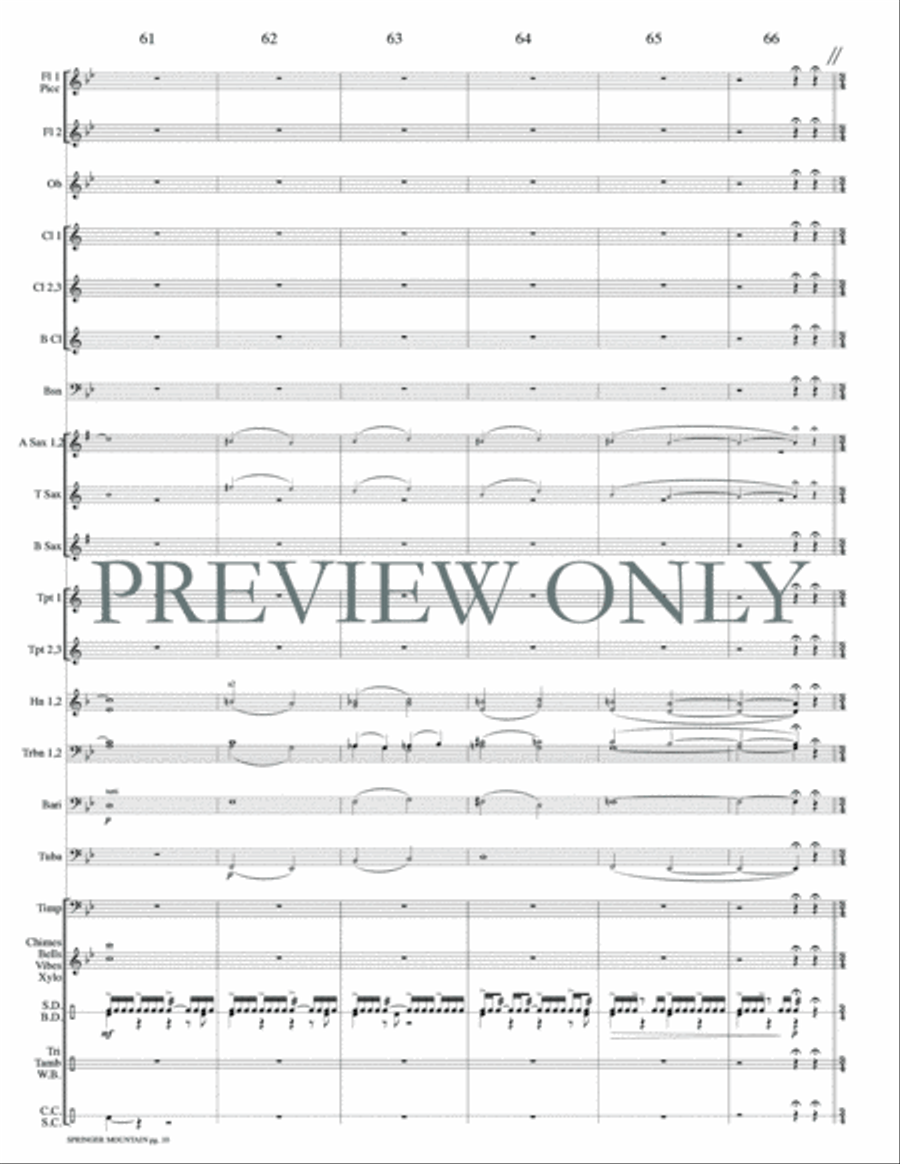 Springer Mountain Springer Mountain Concert Band scores gallery preview page 13