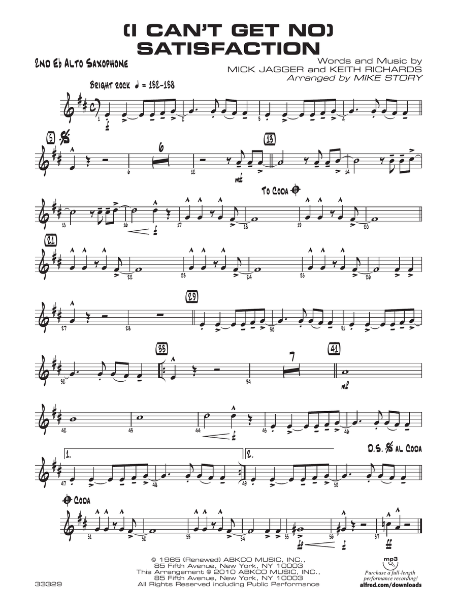 (I Can't Get No) Satisfaction: 2nd E-flat Alto Saxophone
