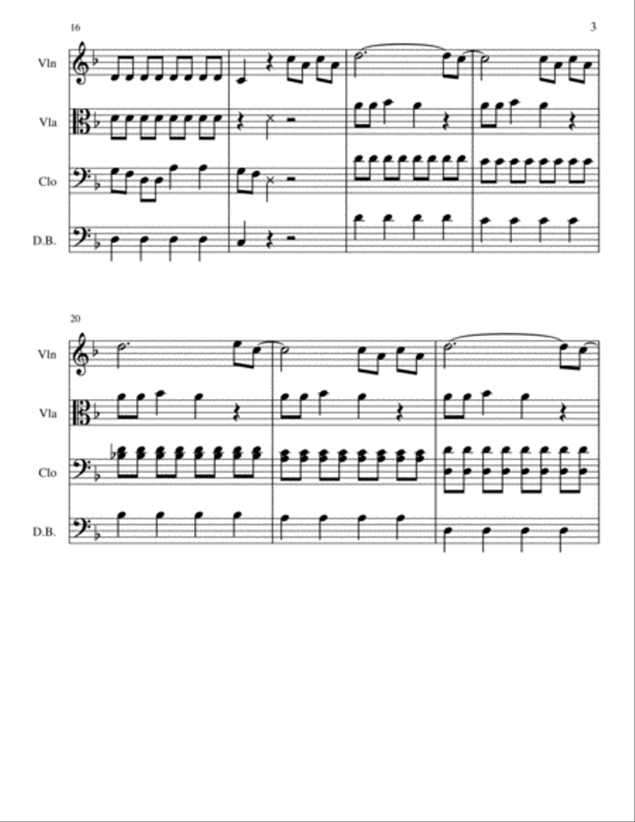 Rolling In The Deep String Quartet scores gallery preview page 3