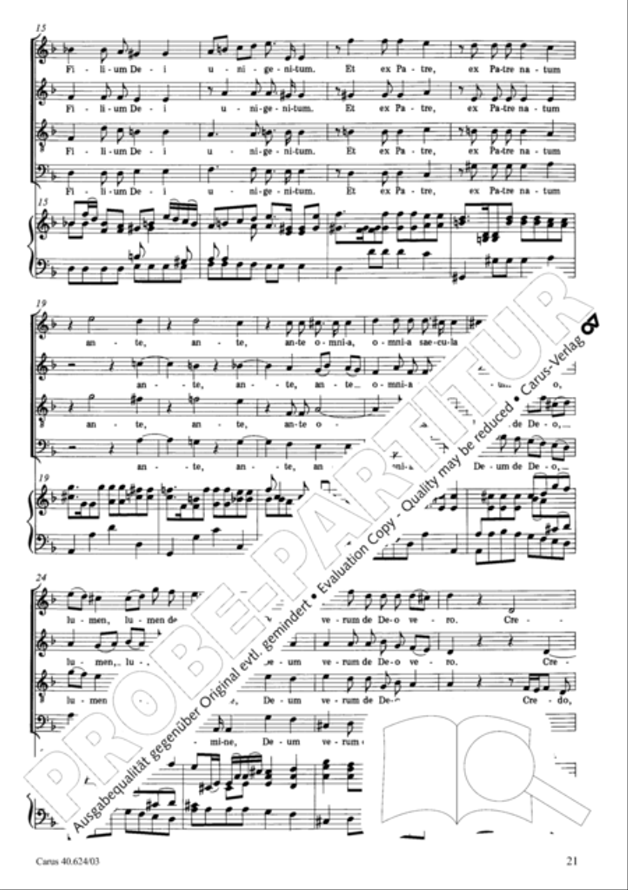 Missa brevis in F major 4-Part scores gallery preview page 22