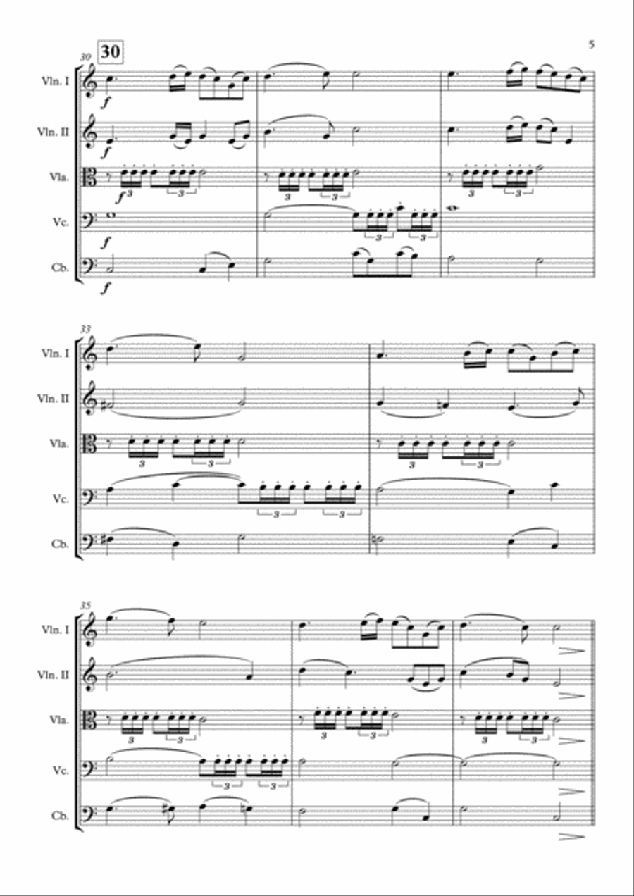 Highland Cathedral String Quintet scores gallery preview page 6