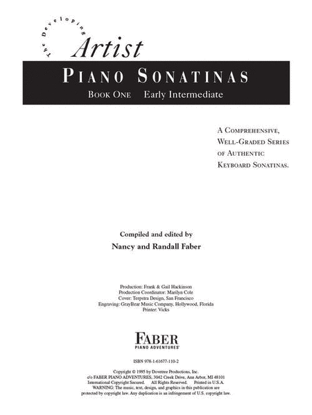 Piano Sonatinas - Book One