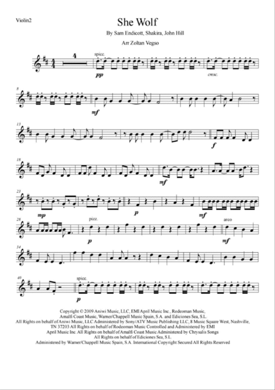 She Wolf String Quartet scores gallery preview page 6