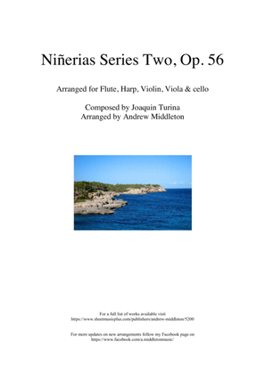 Ninerias Series Two arranged for Flute, Harp, Violin, Viola & Cello