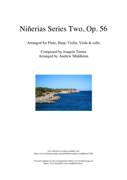 Ninerias Series Two arranged for Flute, Harp, Violin, Viola & Cello image number null