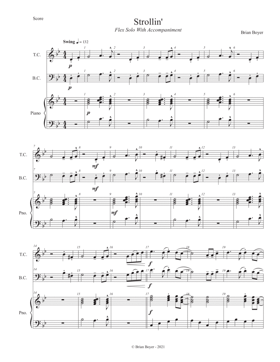 Strollin' - Flex Solo for All Instruments Small Ensemble scores gallery preview page 1
