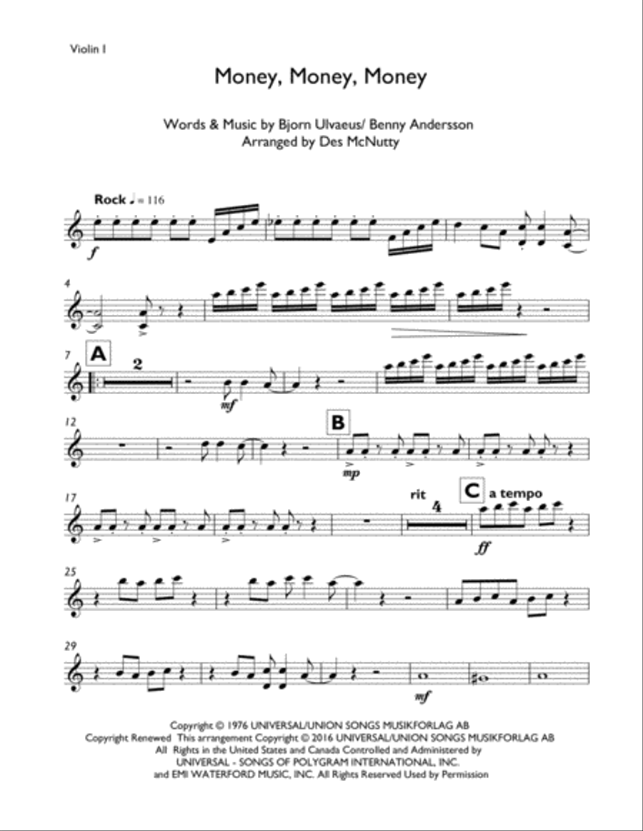 Money, Money, Money String Quartet scores gallery preview page 4