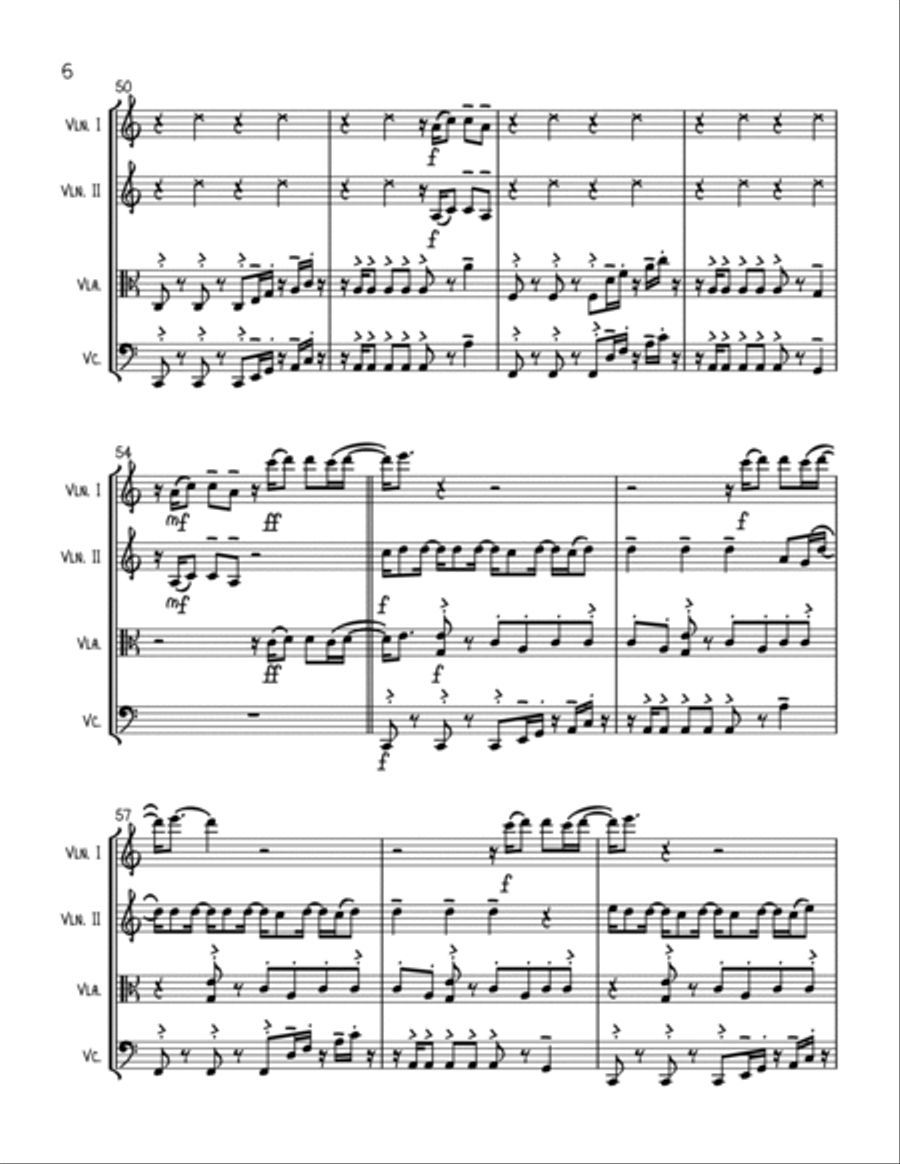 Can't Stop The Feeling from TROLLS String Quartet scores gallery preview page 6